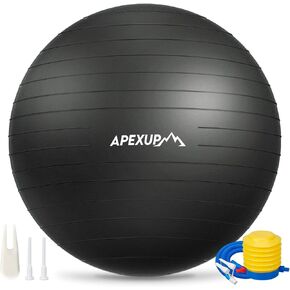 APEXUP Yoga Ball Exercise Ball, Anti Slip Stability Ball Chair, Heavy Duty Large Gym Ball for Fitness, Balance, Core Workout and Physical Therapy in Kuwait