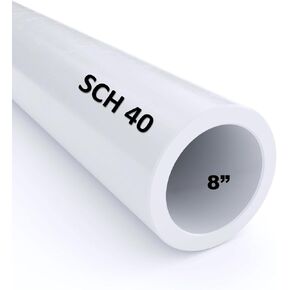 أنبوب PVC مقاس 8 بوصة (مقطع إلى أطوال مخصصة) (8 بوصة × 2 بوصة) in Kuwait