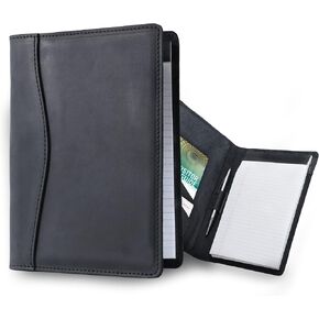 PEGAI Handmade 100% Leather Padfolio, Legal Pad Organizer for Business School Office Conference, Heavy Duty Full Grain Cow Hide Resume Interview Folio, Amazing Gift Idea | Marshall (Charcoal Black) in Kuwait