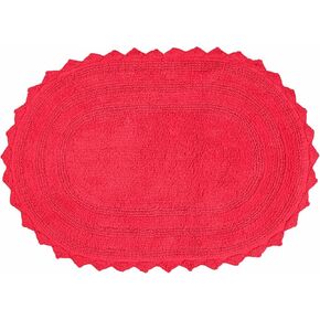 Royal Blaze Heart Shaped Bath Mat 100% Cotton Red Reversible Bathroom Rug 28"x28" Washable Plush Crochet Bath Rug in Kuwait