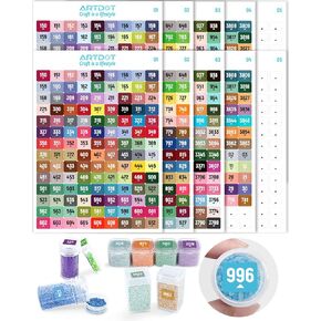 ARTDOT 2 Set Label Stickers for Diamond Art Storage Kits for Adults, 489 Colors Stickers Matched with Actual Embroidery Floss as Diamond Painting Accessories and Cross Stitch Supplies in Kuwait