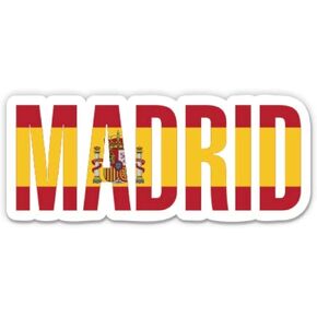 علم مدريد الإسباني - ملصق فينيل مقاس 3 بوصات - لهاتف زجاجة مياه للكمبيوتر المحمول في السيارة - ملصق مقاوم للماء in Kuwait