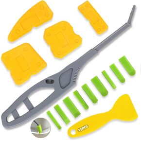 11Pcs-3in1 Silicone Caulking Tools(Stainless Steelhead)Grout Removal Tool&caulk remover tool,Caulking Tool&Replace 5 Silicone Pads/Glass Glue Angle Scraper for Kitchen/Bathroom/Window/Sink Joint/Floor in Kuwait