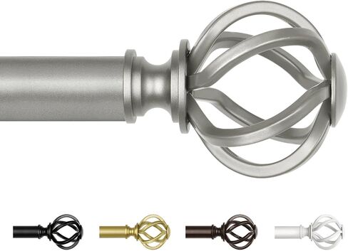 Gold Curtain Rods 32 to 58 Inches (2.6 to 4.8 ft), USFOOK Decorative Curtain Rods for Windows, 7/8 Inch Telescoping Splicing Drapery Rods with Twisted Cage Finials in Kuwait