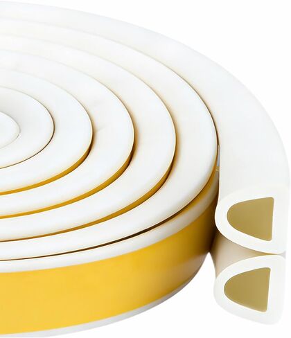 Weather Stripping Seal Strip Tape, Doors Windows Frame Self Adhesive D Type Foam Sealing Tape, 32.8Ft Rubber Soundproof Insulation Cell Foam Stripping, Black in Kuwait