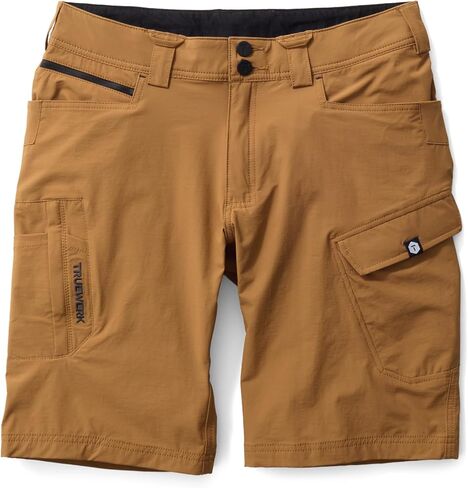 شورت ملابس العمل للرجال من TRUEWERK - T1 WerkShorts - مقاس مريح، خفيف الوزن، ماص للرطوبة، شورت مع تمدد في 4 اتجاهات، أسود، 34 عرض × 9 طول in Kuwait