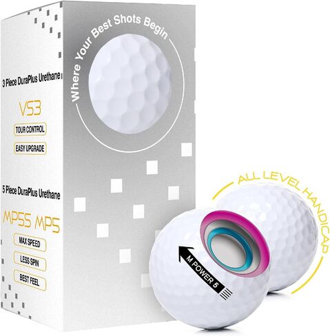 agape MP5 Series 5-Piece Dual Core DuraPlus Urethane Golf Balls, Unmatched Soft Feel, Maximum Distance & Greenside Control in Kuwait