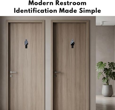 Men and Women Bathroom Signs Decor (Figure Set Black Acrylic) - Bathroom Door Signs - Men Women Restroom Sign - Restroom Signs for Business - Funny Restroom Signs for Door - Unisex Bathroom Sign in Kuwait