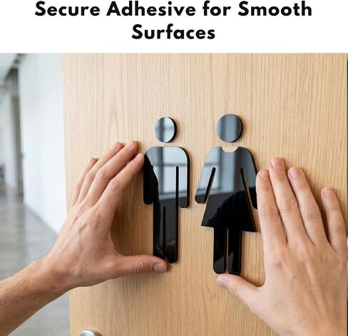 Men and Women Bathroom Signs Decor (Figure Set Black Acrylic) - Bathroom Door Signs - Men Women Restroom Sign - Restroom Signs for Business - Funny Restroom Signs for Door - Unisex Bathroom Sign in Kuwait