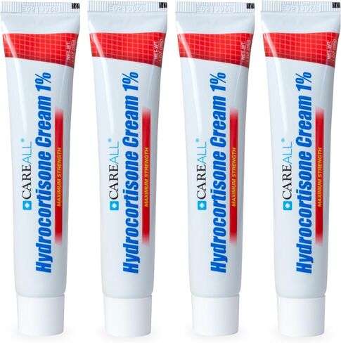 CareAll Hydrocortisone 1%, 1oz Tube (Pack of 4), Maximum Strength Anti-Itch Cream, Relief from Itching and Redness from Bug Bites, Eczema, Psoriasis, Poison Ivy, Oak and Sumac in Kuwait