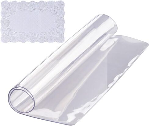 VEVOR Plastic Table Cover 24" x 60", 1.5 mm Thick Clear Table Protector, Rectangle Clear Desk Mat, Waterproof & Easy Cleaning for Coffee Table, Dining Room Table in Kuwait