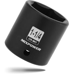 MIXPOWER 1/2" Drive Shallow Impact Socket, CR-MO, 27mm, 6 Point, Radius Corner Design, Axle Nut Impact Grade Socket for Easy Removal in Kuwait