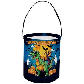 CLOCOR Easter Dinosaur Bucket for Kids,Easter Egg Hunt Bag,Canvas Easter Dinosaur Basket Empty,Easter Party Gift Basket(Easter Dinosaur Bucket) in Kuwait