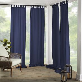 Elrene Home Fashions Matine Weatherproof Tab-Top Indoor/Outdoor Solid Color Curtain Panel for Porch, Pergola, Patio, Deck, 52"W x 95"L, Taupe in Kuwait