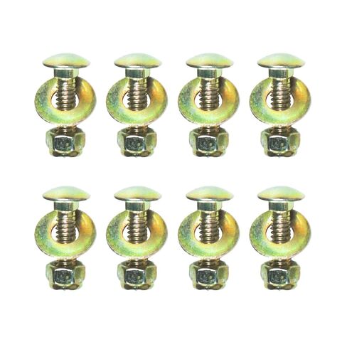 1/4" x 2" Carriage Bolt by Color Galvanization of Square Neck with Nylon Lock nut and Large Size Washer Assortment Kit,Carbon Steel,Grade 2.(8pcs Pack) in Kuwait