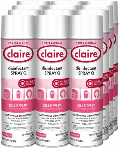 Claire CL1001-12pk Disinfectant Spray Q- Country Fresh Scent; 17 Oz. Net Wt., 12 Count in Kuwait