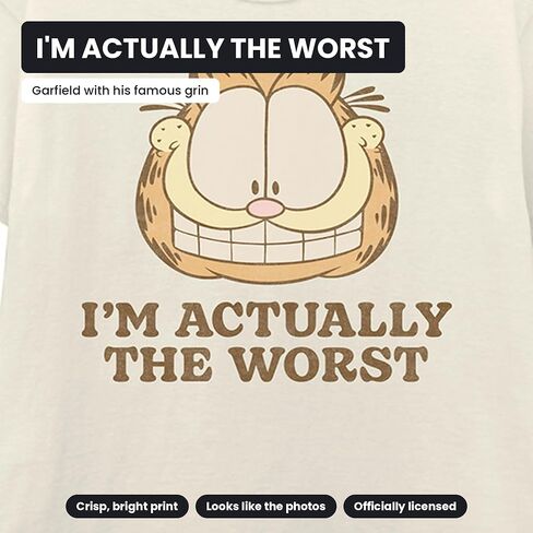 قميص Garfield الرجالي The Cat - قميص كلاسيكي وأودي تي شيرت كارتوني عتيق in Kuwait