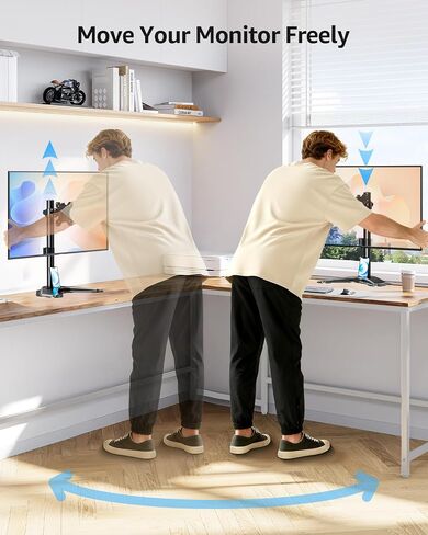 MOUNTUP Triple Monitor Mount Holds 4.4-17.6lbs, Up to 32 Inch Monitor Stand for 3 Monitors, Triple Monitor Stand with Gas Spring Arm with Clamp/Grommet Base VESA 75x75/100x100 MU6013A in Kuwait