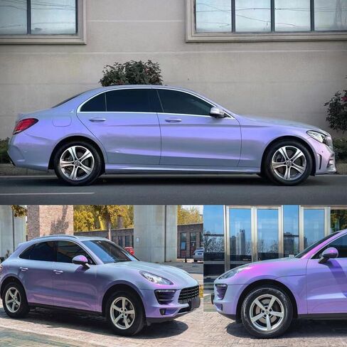 ملصق XhuangTech Chameleon من الفينيل باللون الرمادي إلى الأحمر اللاصق لجسم السيارة، ورقة لاصقة لإصدار فقاعات الهواء DIY (رمادي إلى أحمر، 60 بوصة × 11.8 بوصة (1.52 متر × 0.3 متر) in Kuwait