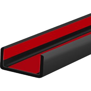 Edge Trim, 1/8" (3mm) Rubber Edge Trim, Flexible Self Adhesive U Channel Edge Protector for Glass, Mirror, Plywood, Steel Panel Sharp Edges, U Shaped Peel and Stick Trim, Black Color, 20Ft in Kuwait