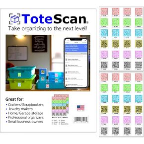 ملصقات ToteScan HD (شديدة التحمل) ذكية ذكية QR للتنظيم/النقل/التخزين (48 ملصقًا فريدًا، 1.5 بوصة × 1.5 بوصة). قم بتعبئة أغراضك وتتبعها بسهولة in Kuwait