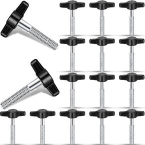 Tandefio 16 Pcs 1/4"-20 x 1-1/2" Stainless Steel Thumb Screw Adjustable Tee Wing Plastic Knob Thread Thumbscrew Black Wing Knob Bolt for Remove Replace Hand Clamping Tightening Power Supply in Kuwait