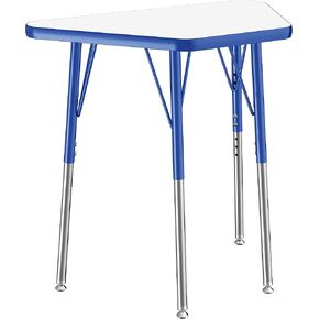 طاولة مكتب ومدرسة للأنشطة شبه المنحرفة قابلة للمسح الجاف من FDP (18 × 30 بوصة)، أرجل قياسية مع انزلاقات كروية للمساحات التعاونية، ارتفاع قابل للتعديل 19-30 بوصة - سطح لوح أبيض، حافة حمراء وأرجل حمراء in Kuwait