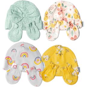 Gerber Baby Girls Cap and Mitten Sets 8pc Pink Leopard 0-3 Months in Kuwait