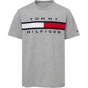 تي شيرت Tommy Hilfiger للأولاد بأكمام قصيرة ورقبة دائرية، أبيض مميز، 7 in Kuwait