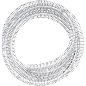 Wire Reinforced Hose 1" id - 50ft Clear High Pressure Suction Line Plastic Vinyl Tubing with Spiral Steel Wire, Drain Water Fuel Powder (50 ft, 1" ID) in Kuwait