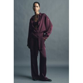 Alo Yoga Satin High-Waist Smooth Talker Pant (Regular) - Rich Bordeaux in Kuwait