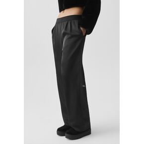 Alo Yoga Satin High-Waist Smooth Talker Pant (Long) - Black in Kuwait