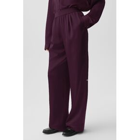 Alo Yoga Satin High-Waist Smooth Talker Pant (Long) - Rich Bordeaux in Kuwait