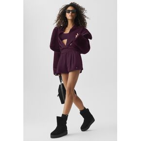 Alo Yoga Satin High-Waist Smooth Talker Short - Rich Bordeaux in Kuwait