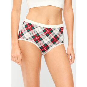 Old Navy High-Waisted Everyday Brief Cotton Underwear - White Tartan in Kuwait