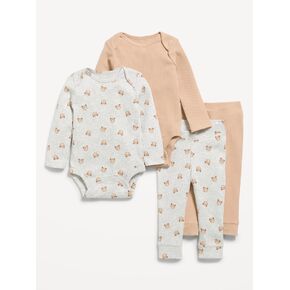 Old Navy Long-Sleeve Bodysuit and Leggings 4-Piece for Baby - Bears in Kuwait