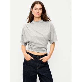 Old Navy High-Neck Flutter-Sleeve Top - Silver Gray in Kuwait