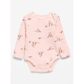 Old Navy Printed Long-Sleeve Ribbed Bodysuit for Baby - Doe A Deer in Kuwait