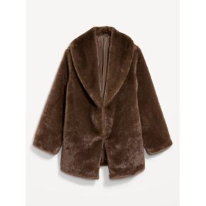 Old Navy Faux Fur Jacket - Dark Brown in Kuwait