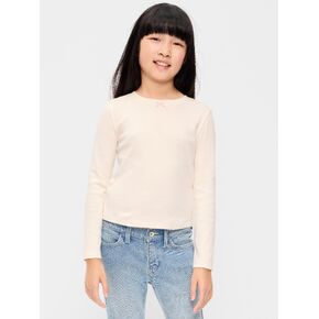 Old Navy Long-Sleeve T-Shirt for Girls - Sea Salt in Kuwait