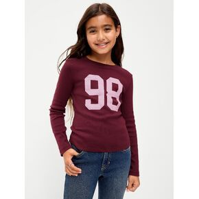Old Navy Long-Sleeve T-Shirt for Girls - Red Lacquer in Kuwait