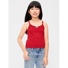 Old Navy Printed Fitted Cami for Girls - Red Hearts in Kuwait