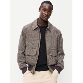 Old Navy Wool-Blend Zip Bomber Jacket - Coffee Grounds in Kuwait