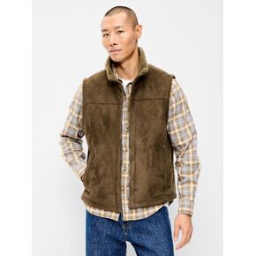Old Navy Faux-Suede Sherpa-Lined Vest - Brown Truffle in Kuwait