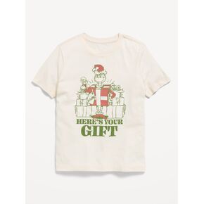 Old Navy Dr. Seuss™ Grinch Oversized Gender-Neutral Graphic T-Shirt for Kids - Sea Salt in Kuwait