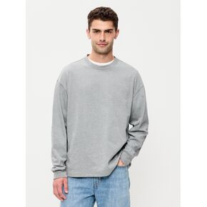 Old Navy Oversized Long-Sleeve Crew-Neck T-Shirt - Gray in Kuwait