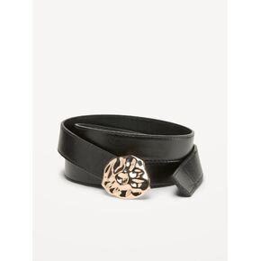 Old Navy Gold-Nugget Buckle Faux-Leather Belt - Black Jack in Kuwait