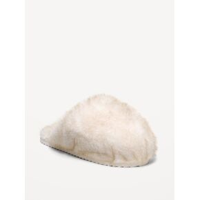 Old Navy Faux-Fur Slippers for Women - Creme in Kuwait