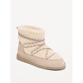 Old Navy Faux-Suede Sherpa-Lined Après Boots - Taupe in Kuwait