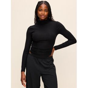 Old Navy CloudLite Long-Sleeve Ribbed Turtleneck T-Shirt - Black Jack in Kuwait